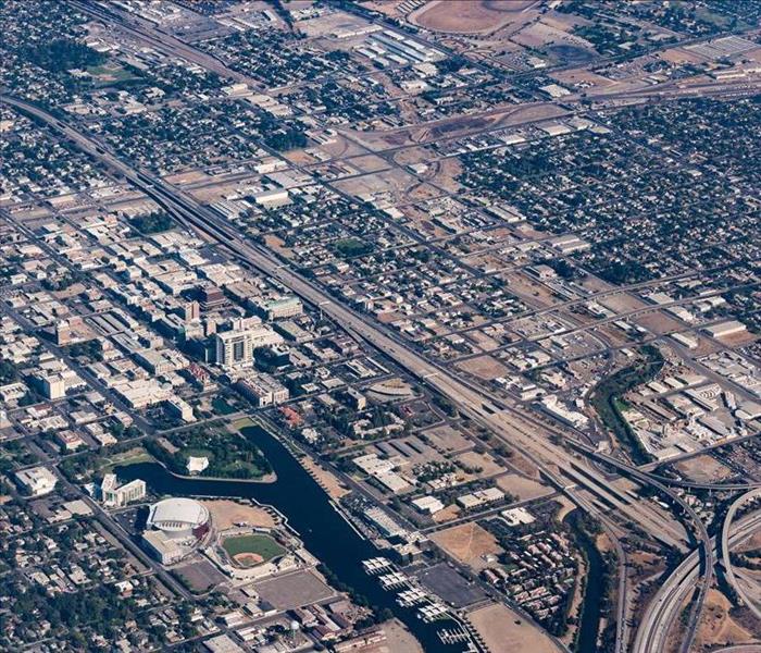 Aerial view of downtown Stockton